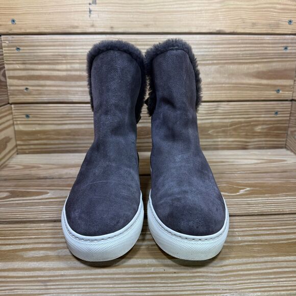 M Gemi Cerchio Bootie Women’s 39 1/2 US 8.5 Slip On Lined Gray Suede Boots - Picture 2 of 8